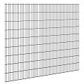 Hillfence metalen scherm, dubbele staafmat, 250 x 183 cm, zwart.