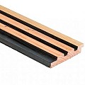 Douglas geschaafd triple profiel 2.5x14x500 cm zwart/onbehandeld