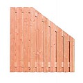 Douglas geschaafd plankenscherm 21-planks 16 mm, 180x180-90 cm t.b.v. betonsysteem, recht aflopend onbehandeld.