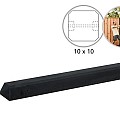 Betonpaal glad met diamantkop 10x10x310 cm, antraciet gecoat, tussenpaal t.b.v. 2 betonplaten.