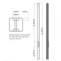 Lichtgewicht betonpaal met diamantkop ongecoat 8,5x8,5x280 cm, tussenpaal, grijs