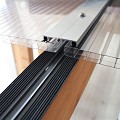 Pext Polycarbonaat Dakpakket - 3060x3500 muuraanbouw - blank aluminium - polycarbonaat opaal