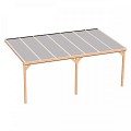 Pext Veranda Douglas - 8060x3000 muuraanbouw - staanders 14x14 cm - zwart - polycarbonaat helder