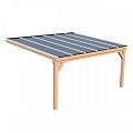 Pext Veranda Douglas - 6620x3500 muuraanbouw - staanders 14x14 cm - zwart - gelaagd glas