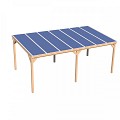 Pext Veranda Douglas - 7440x3000 vrijstaand - staanders 14x14 cm - wit - gelaagd glas