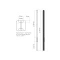 Lichtgewicht betonpaal met diamantkop ongecoat 8,5x8,5x280 cm, tussenpaal, antraciet