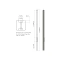Lichtgewicht betonpaal met diamantkop ongecoat 8,5x8,5x280 cm, tussenpaal, grijs