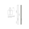 Lichtgewicht betonpaal met diamantkop ongecoat 8,5x8,5x280 cm, eindpaal, grijs
