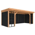 Douglasvision buitenverblijf Comfort compleet 600 x 270 cm onbehandeld  wanden zwart ge