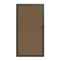 Newtechwood co-extrusie composiet deur in aluminium frame, horizontaal triple, 100x195 cm, teak.