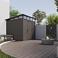 NewTechWood berging met enkele deur, 222 x 210 cm, Silver Gray