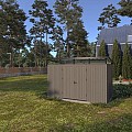 NewTechWood berging met dubbele deur, 344 x 210 cm, Silver Gray