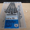 Spaanplaatschroef pozidrive 5.0X70 (100ST) PK RVS kuip