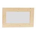 Vuren vast raam met melkglas. 72x45 cm, onbehandeld.