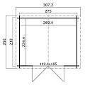 Blokhut Norah 275zx230 Platinum Grey