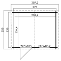 Blokhut Nina 275x230 Platinum Grey