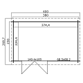 Blokhut Amira 380x230 Platinum Grey