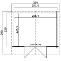 Blokhut Baltimore 292x230 Platinum Grey-Wit