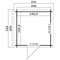 Blokhut Wels 200x200 Platinum Grey-Wit