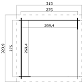 Blokhut Lara 275x275 Olijfgroen Geïmpregneerd