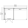 Blokhut Helena 472x230 Platinum Grey-Wit
