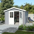 Blokhut Norah 275x380 Platinum Grey-Wit