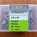 Spaanplaatschroef pozidrive 4.0X40 (200ST) PK verzinkt kuip