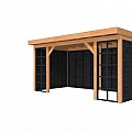 Douglasvision buitenverblijf Comfort compleet 500x270 cm, onbehandeld wanden zwart geimpregneerd