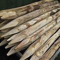 Kastanje houten Palen Gepunt/Geschild 250 cm 8/10 cm