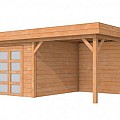 Hillhout douglas Topvision tuinhuis Roek 298x298 cm, luifel 300 cm, met dubbele deur, kleurloos geïmpregneerd.