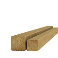 Grenen geschaafde paal 8,8x8,8x400 cm, zonder diamantkop, groen geïmpregneerd.