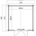 Blokhut Norah 275x275 geïmpregneerd (olijfgroen)