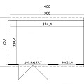 Blokhut Timian 380x230 Platinum Grey
