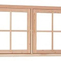 Douglas dubbel uitzetraam. 140x81 cm, groen geïmpregneerd.