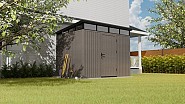 NewTechWood berging met enkele deur, 283 x 210 cm, Silver Gray