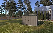 NewTechWood berging met dubbele deur, 344 x 210 cm, Silver Gray