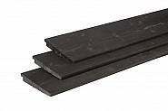 Vuren Zweeds rabat 1 zijde geschaafd, 1 zijde fijnbezaagd 1,1-2,7x19,5x400 cm, zwart gedompeld