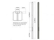 Lichtgewicht betonpaal met diamantkop ongecoat 8,5x8,5x280 cm, eindpaal, grijs