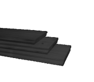 Vuren halfhouts rabat 1.8x19.5x500 zwart gedompeld