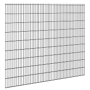 Hillfence metalen scherm, dubbele staafmat, 250 x 183 cm, zwart.