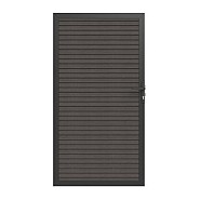 Newtechwood co-extrusie composiet deur in aluminium frame, horizontaal triple, 100x195 cm, silver gray.