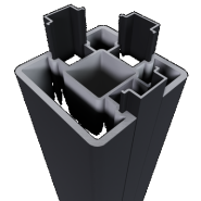 Newtechwood aluminium poortpaalset, 2 stuks met paalkap, 8x8x270 cm, zwart.