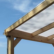 Pext Polycarbonaat Dakpakket - 7060x3500 muuraanbouw - blank aluminium - polycarbonaat opaal