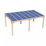 Pext Veranda Douglas - 7440x2500 vrijstaand - staanders 14x14 cm - antraciet - gelaagd glas