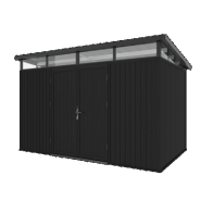 NewTechWood berging met dubbele deur, 344 x 210 cm, Ebony zwart