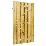 Geschaafde plankendeur grenen op stalen frame 120 x 195 cm, recht.