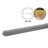 Betonpaal glad met diamantkop 10x10x280 cm, grijs ongecoat, eindpaal.