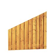 Grenen geschaafd plankenscherm 21-planks 17 mm, 180x180/90 cm, verticaal recht aflopend, groen geïmpregneerd.