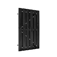 Grenen geschaafde plankendeur op verstelbaar zwart stalen frame 100x180 cm, recht, zwart gedompeld.