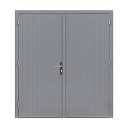 Hardhouten dubbele dichte deur Prestige. 202x221 cm, grijs gegrond.